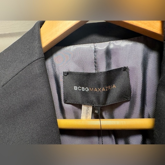 BCBGMaxAzria Nika Blazer BCBG Jacket Black Double Collar XS Extra Small NWT - Picture 5 of 10